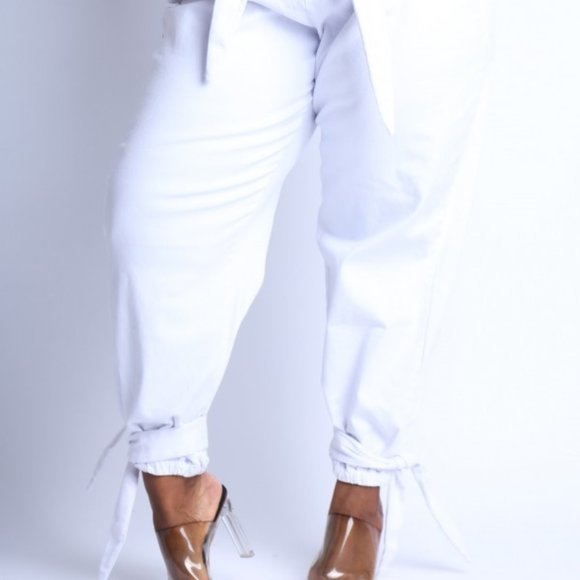 Paper Bag style Plus Size-White - Picture 2 of 4